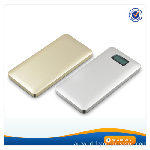 AWC238 Metal 10000mah power bank with display 2a charger fast dual usb power bank